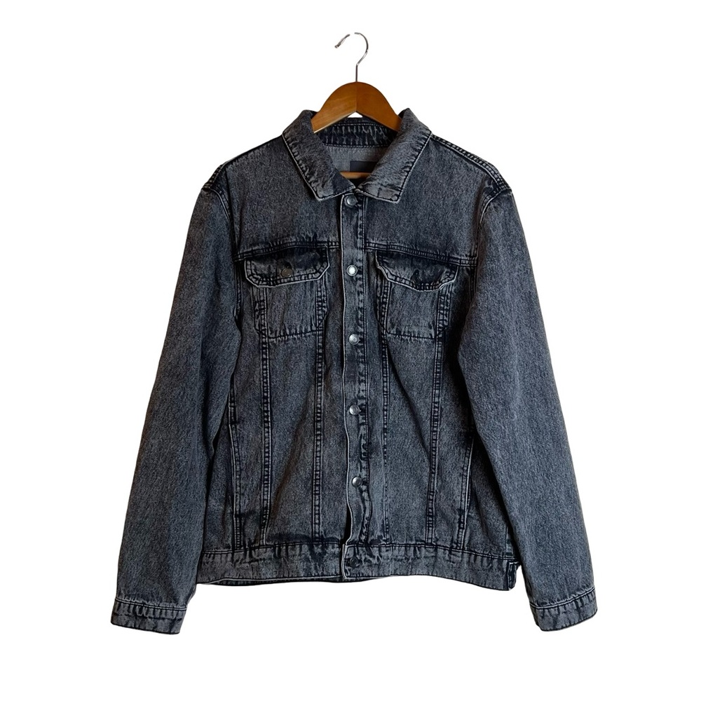 Primark dark grey 100% cotton denim coat